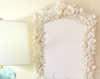 Beach Decor - Large Natural (real) Coral Mirror - Ready to Ship