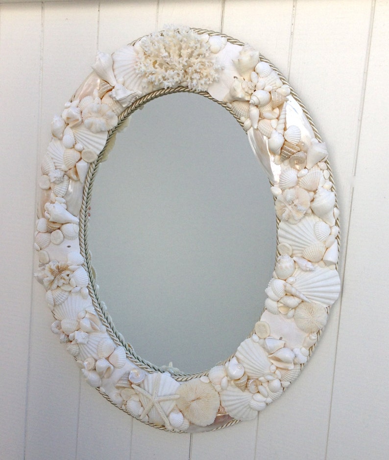 Seashell Mirror 24 X 30 With Optional Cording Etsy