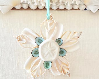 Beach Christmas Star Ornament, Coastal Christmas Ornament, Beach Christmas Decor, Beach Decor, Beach Xmas