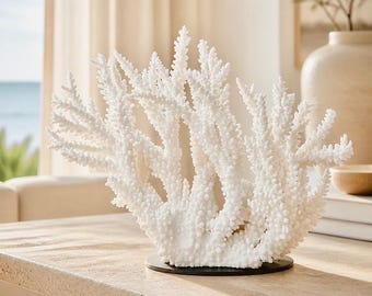 Natural Branch Coral (15.5"w x 20"h) coastal beach decor, 35th Anniversary gift, Centerpiece
