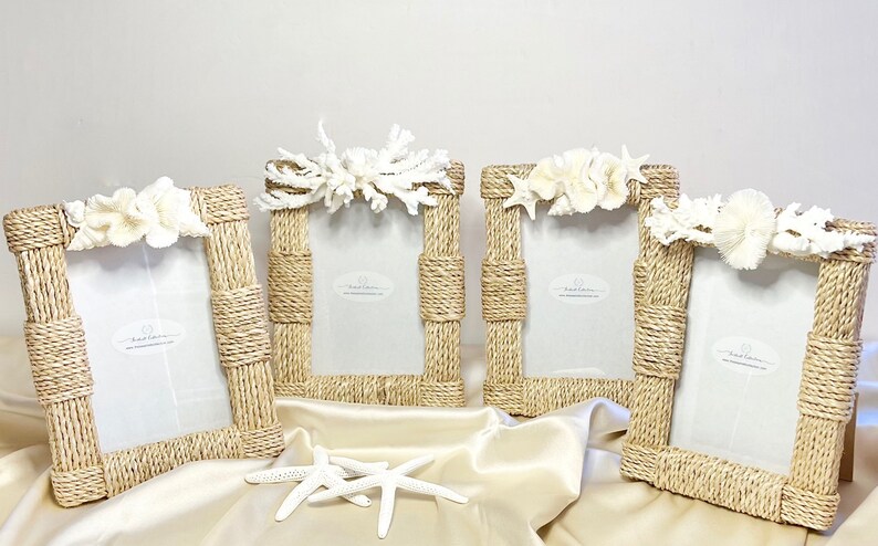 Picture Frames Rope Frames with Sea Life 4x6 photo Sold Individually beach decor coastal summer image 1