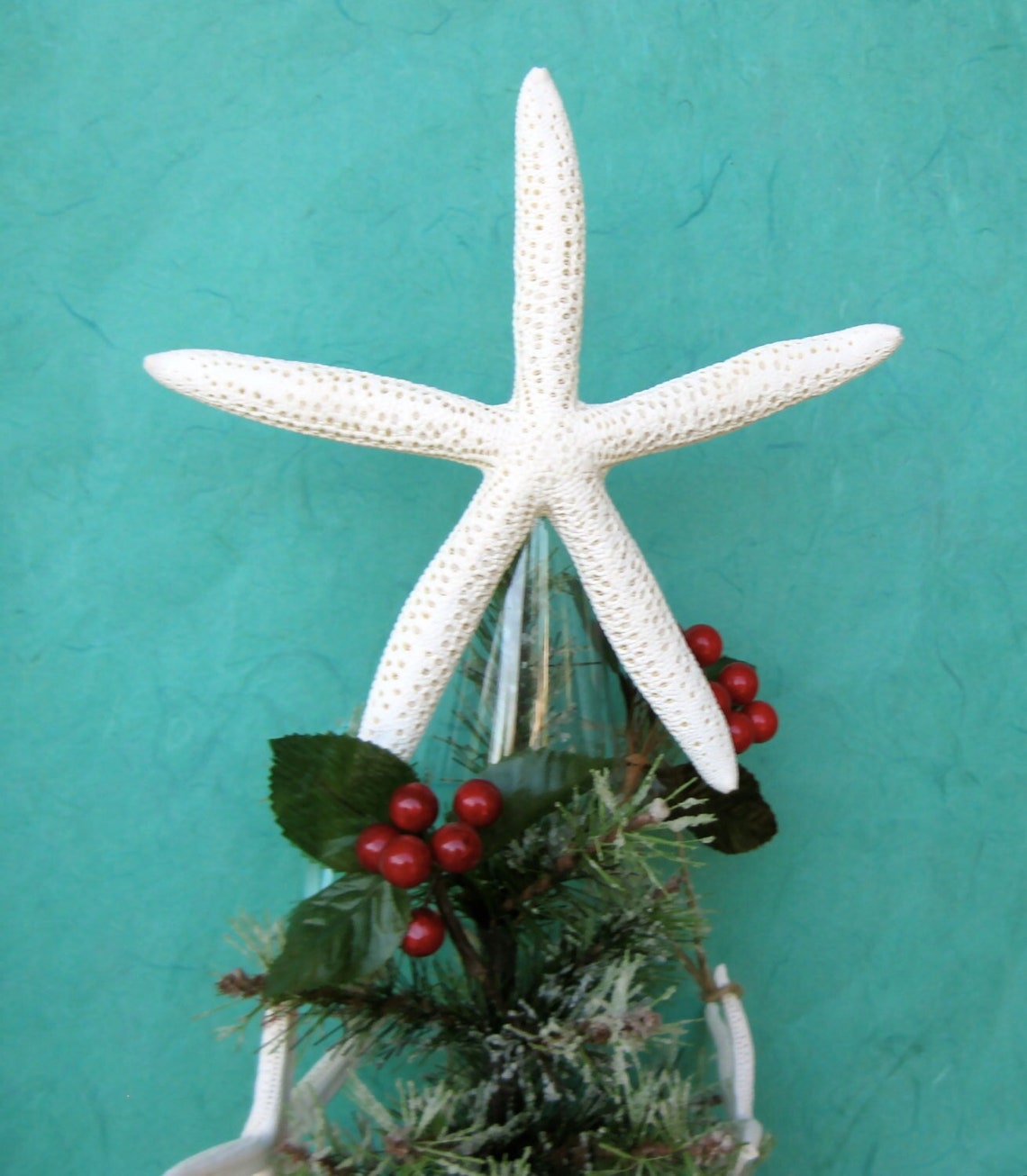 Starfish Christmas Tree Topper Choose Natural or With Clear Etsy