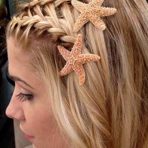Starfish Hair Pins Natural Real Starfish Set of Two Beach Hair Accessories, Beach Wedding, Mermaid, Halloween Party image 4