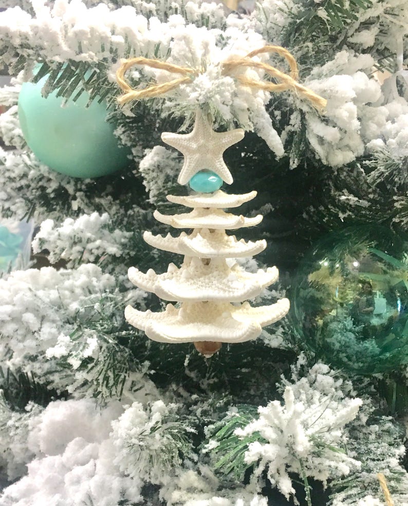 Starfish Christmas Tree Ornament Coastal Christmas Ornament Etsy