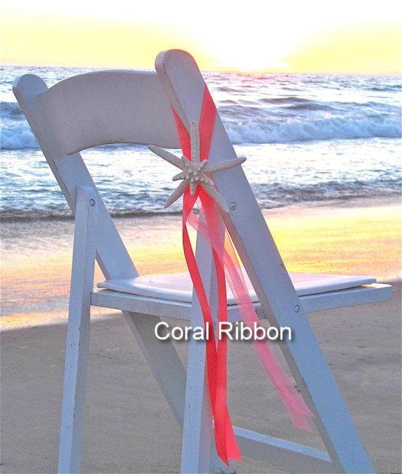 Beach Wedding Decor Starfish Chair Decoration With Satin Etsy