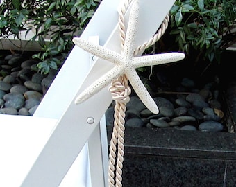 Beach Wedding Decor Starfish Chair Decoration - aisle marker star fish coastal seashells