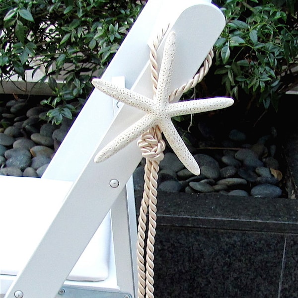 Beach Wedding Decor Starfish Chair Decoration - aisle marker star fish coastal seashells