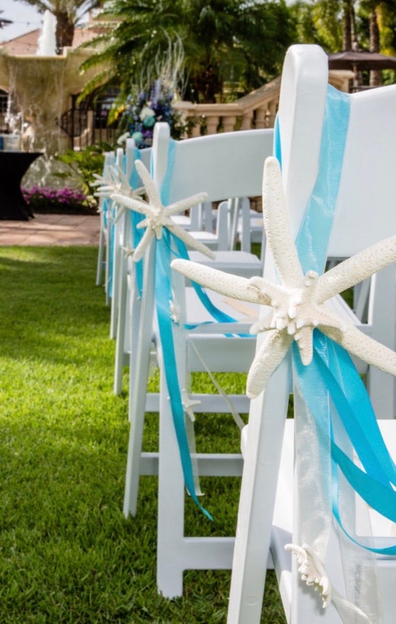 Beach Wedding Decor Starfish Chair Decoration Natural Starfish Etsy
