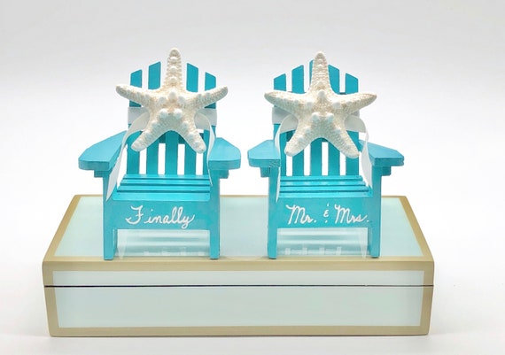 Beach Wedding Cake Topper 2 Mini Adirondack Chairs With Etsy