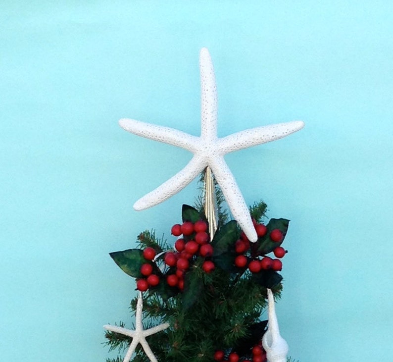 Starfish Christmas Tree Topper Choose Natural or With Clear Etsy