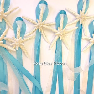 Beach Wedding Starfish Chair Decoration w/ Satin & Sheer Ribbons - Many Ribbon Choices - Priced Individually - Aisle Markers Beach Ceremony