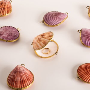 Shell Box Natural Seashell Ring Box Beach or coastal Wedding, Perfume Holder, pill box, jewelry box image 1