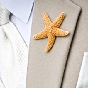 Starfish Boutonniere, Real Starfish Lapel Pin, Groom Starfish Lapel Pin, Star fish Boutonniere, Star fish Lapel Pin Coastal Beach Wedding