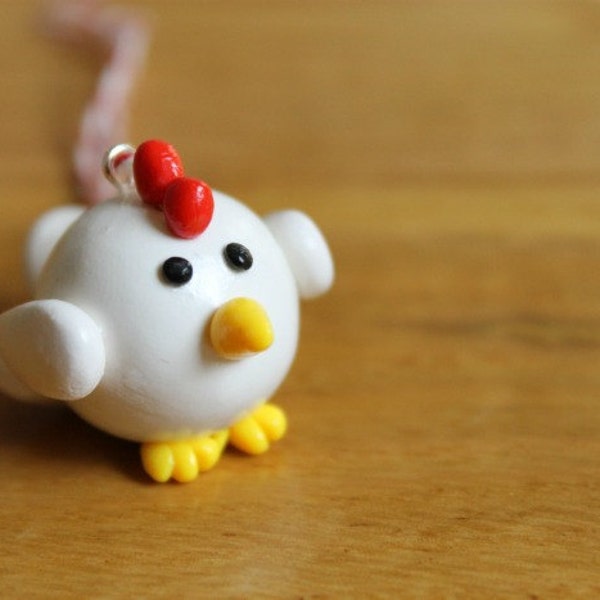 Polymeer klei kip kerst Ornament