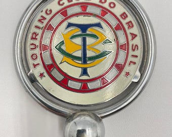 Vintage Brazilian Car Club Badge – Touring Club do Brasil – Classic Chrome Enamel Grille Emblem