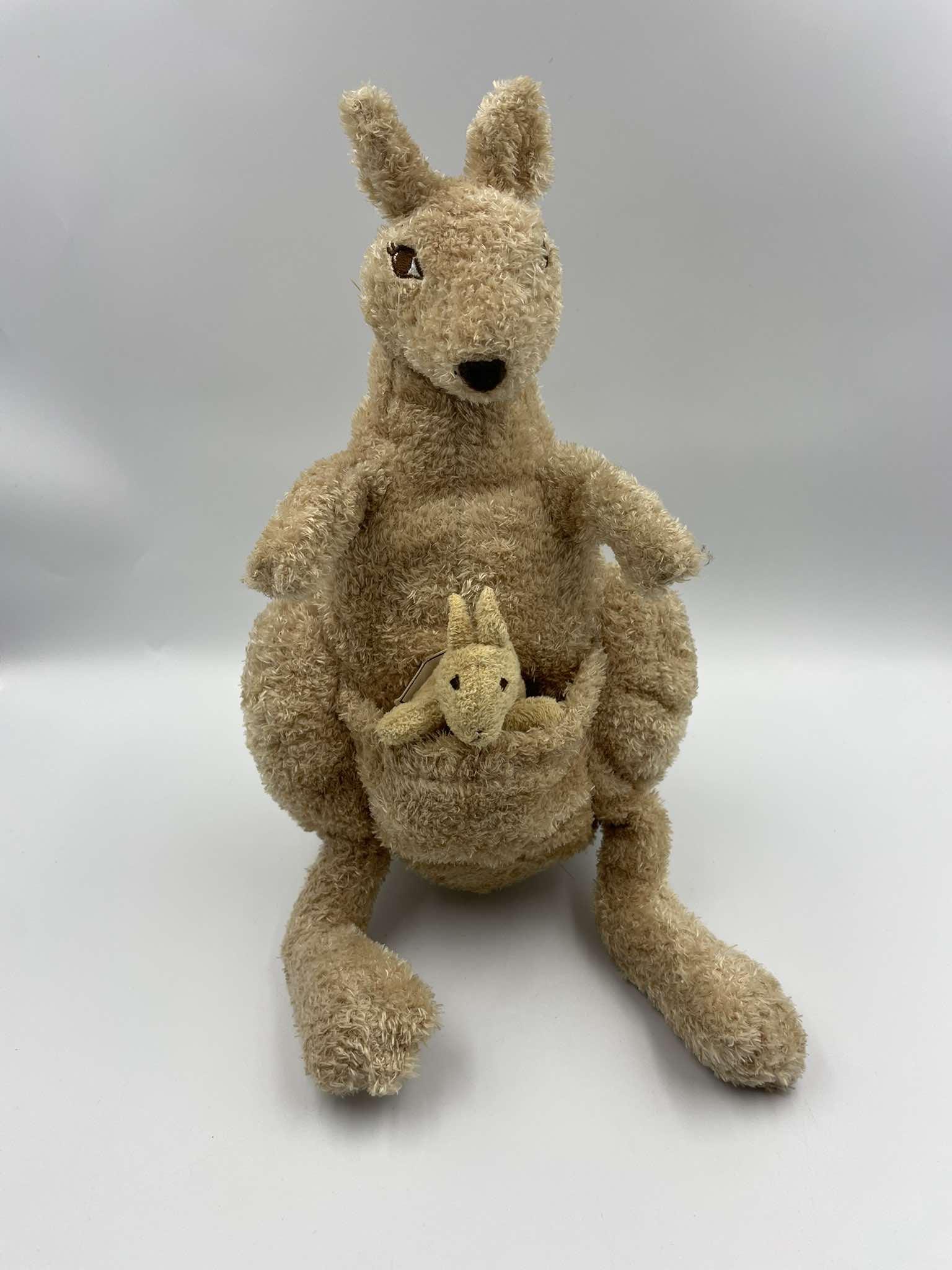 Ikea Vintage Kangaroo Soft Toy Klappar Kanguru Mum & Baby in Pouch