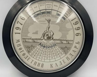 Vintage Soviet Perpetual Wall Calendar