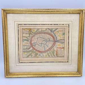 Handkolorierter Stadtplan von Brügge aus dem 18. Jahrhundert. Außergewöhnlich.
