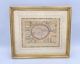 Hand-colored map of the city of Bruges from the 18th century. Exceptional.