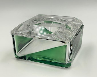 Vintage Val Saint Lambert Crystal Disch / Ashtray – Belgian Cut Crystal – Luxury Vintage Decor