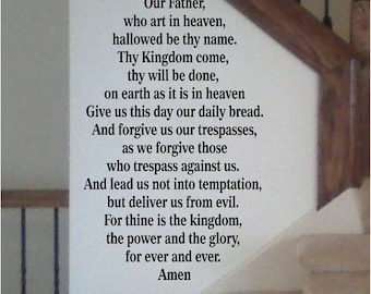 THE LORDS PRAYER - vinyl wall decal - Bible Scripture - Any color