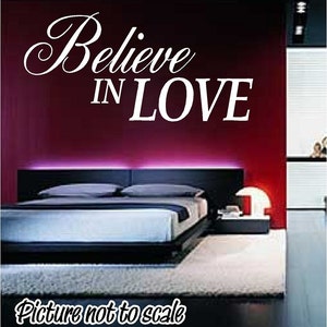 BELIEVE IN LOVE vinyl wall decal any color home decor image 1