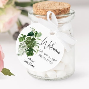 Wedding Welcome Tags - Greenery wedding favor Tags - Welcome Bag Tags - Welcome Hotel Box
