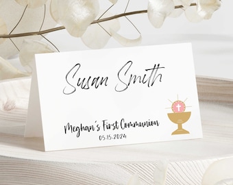 20 3.5x2" folded Place Cards - Communion Place Cards - Baptism Place Cards - Seating Cards - Personalized Place Cards - Custom Place Cards