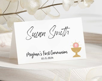 30 3x2" folded Place Cards - Communion Place Cards - Baptism Place Cards - Seating Cards - Personalized Place Cards - Custom Place Cards