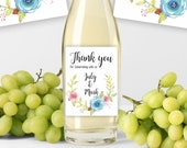Thank You for Celebrating with Us Spring Wedding Wine Labels - Table Number Wine Labels - Elegant Flower Wedding Wine Bottle Sticker Il_170x135