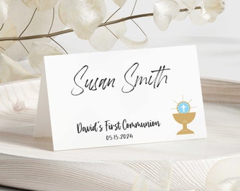 30 3x2" folded Place Cards - Communion Place Cards - Baptism Place Cards - Seating Cards - Personalized Place Cards - Custom Place Cards