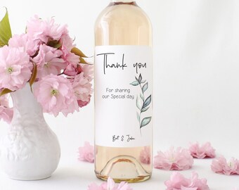 Elegant Wedding Thank You for Sharing our Special Day Wine Labels - Wedding Thank you Wine labels - Personalized Wine Bottle Labels