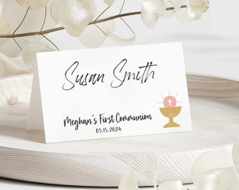 40 3.5x2" folded Place Cards - Communion Place Cards - Baptism Place Cards - Seating Cards - Personalized Place Cards - Custom Place Cards