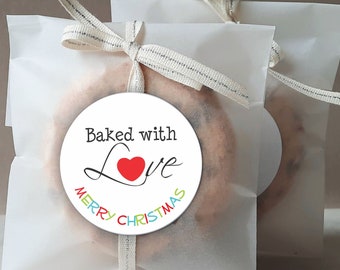 Bake with Love Holidays Stickers - Cookies From Santa Labels - Personalized Holidays Stickers - Merry Christmas stickers