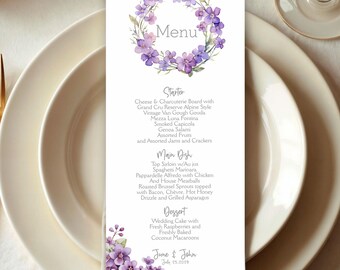 Printed Custom Wedding Menu, Set of 25 Elegant Menu Card, Modern Wedding Menu Card for Dinner, B-Day, Quinceañera, Sweet Sixteen