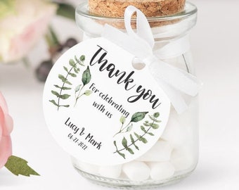 Elegant Wedding Thank You for Celebrating with us Tags - Greenery Wedding Thank you Tags - Eucalyptus Thank you Tags