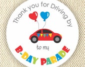 Printed Labels Drive Thru Social Distancing Favors Red Truck Quarantine Party Bags 18 SETS Drive By Birthday Stickers /& Treat Bags