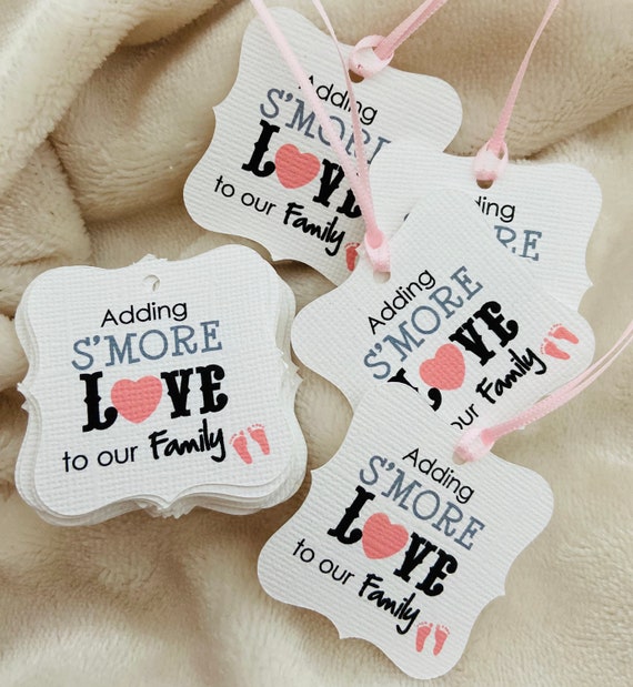 adding-s-more-love-to-our-family-tags-bracket-shape-baby-shower-favor-tags-it-s-a-girl