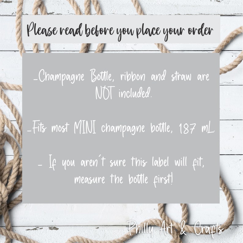 Mini Champagne Bridal Shower Labels Mini Champagne Baby Shower Labels Personalized Greenery Wedding Mini Champagne Labels image 5