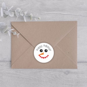 Christmas Labels Snowman Happy Holidays favor Stickers Christmas favor Stickers Family Holiday Label image 6