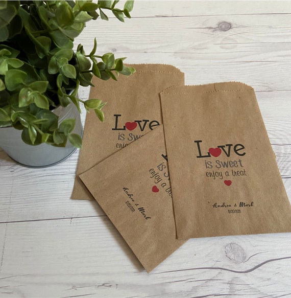 Love is Sweet Take a Treat Paper Bags - Donut Leave without a Treat Wedding Favor Paper Bags - Personalized Favors Il_570xn