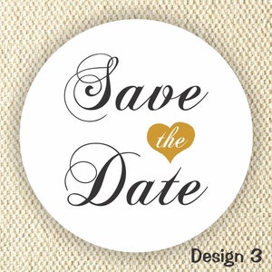 Save the Date Stickers - Wedding Stickers - Heart Favor Labels