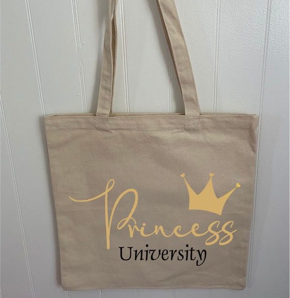 Princess University Tote Bag - Birthday Party Tote - Bridal Shower Gift Tote - Bachelorette Party Tote - Custom Tote Bag - Reusable Tote Il_570xn