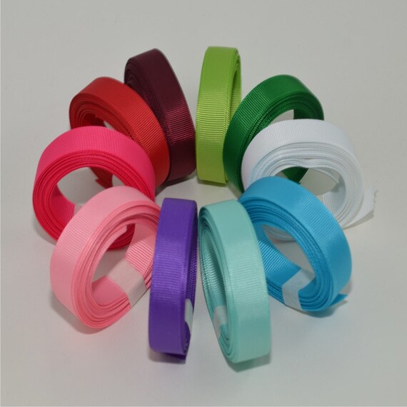 Grosgrain Ribbon 5/8" Solid Colors - 50 Yards (10 Colors) - Sewing Kits - Headband Ribbons Il_570xn