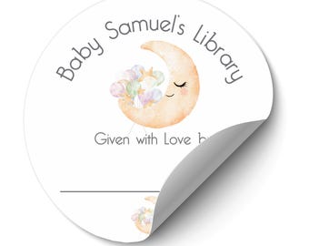 Baby's First Library Stickers, Bookplate Stickers Baby Shower, Sticker Labels for Book, Stickers for Books, Personalized Bookplate