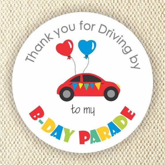 Birthday Parade Stickers- Birthday Party during Social Distance Stickers - Drive by Birthday Party Favor Stickers Il_570xn
