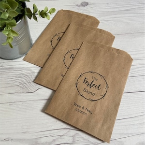 The Perfect Blend - Wedding Favor Paper Bags - Coffee Wedding Favor Bags - Coffee Favors - Personalized Coffee Bags