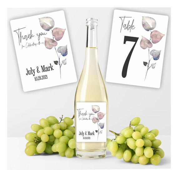 Thank You for Celebrating With Us Elegant Wedding Wine Labels - Etsy