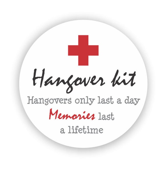I Regret Nothing Stickers - Hangover Recovery Kits Stickers - Wedding favor stickers - Bachelorette Hangover Kit Il_570xn