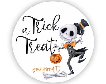 Happy Halloween Skeleton Stickers - Trick or Treat Stickers - Funny Halloween Sticker From your Friend Stickers